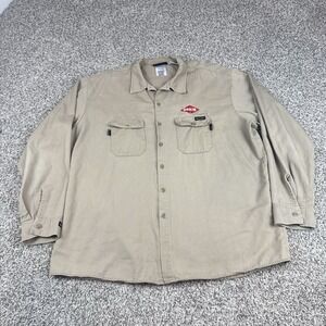 Workrite FR Orkin Pest Control Uniform Shirt Mens XXL Beige Button Up HRC2